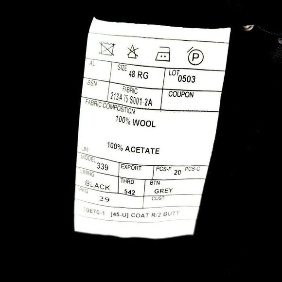 Stafford Wool 2 Button Portly Sport Coat 44L Gray Long - Picture 10 of 12